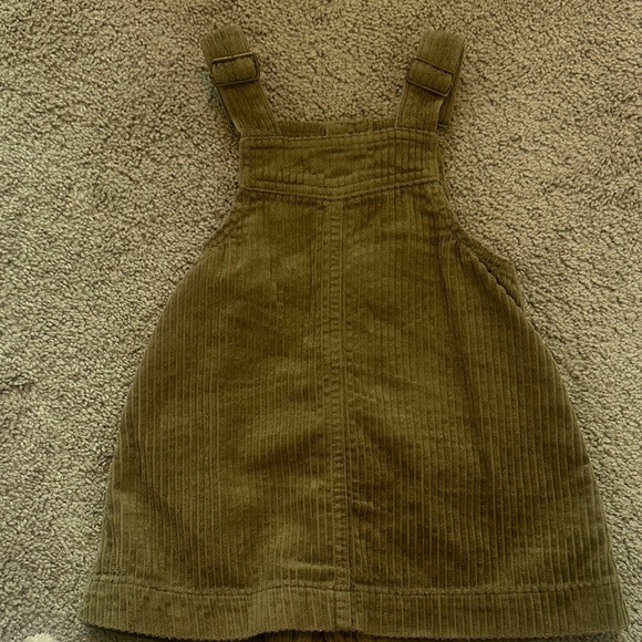 Kids Olive Corduroy Overalls - Picture 2 of 3